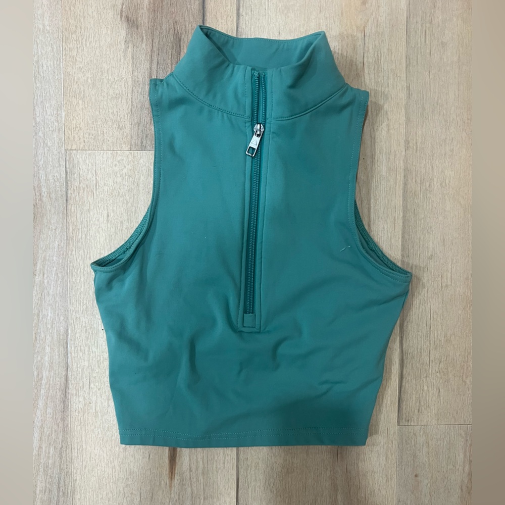 Vitality zip up sports bra crop top